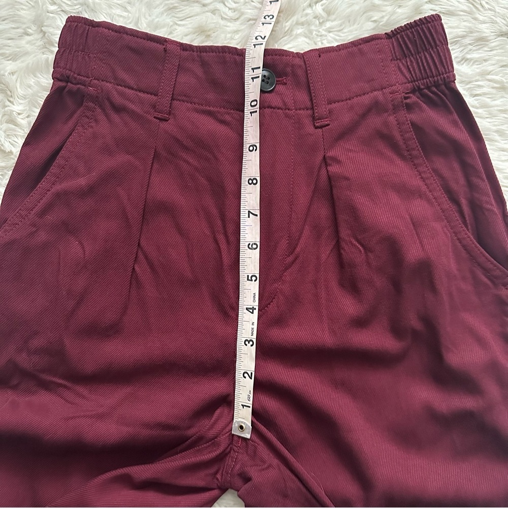 Madewell Pants The Neale Straight-Leg Pant in Drapeweave Cabernet Sz 00 - Picture 10 of 11